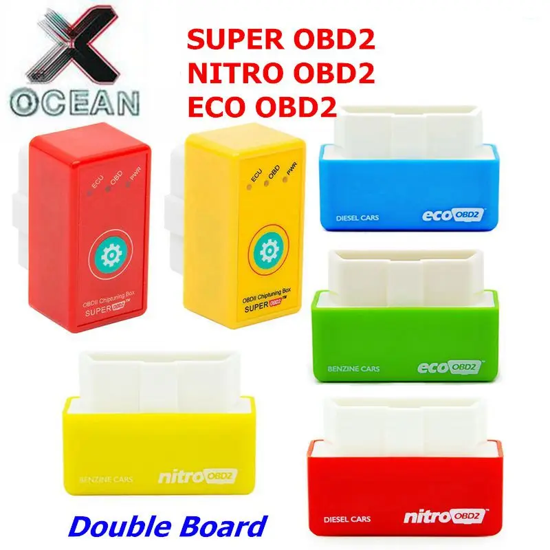 Double Board More Power Torque NitroOBD2 Function Super OBD2 Plug&Drive ECU Chip Tuning For Benzine/Diesel cars NITRO ECO OBD2