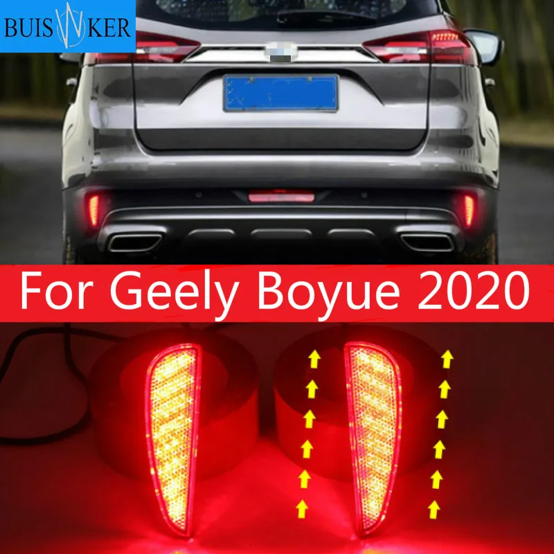 

2PCS LED Reflector For Geely Boyue 2020 Rear Bumper Tail Light Driving Lamp Turn Signal Lamp Rear fog lamp