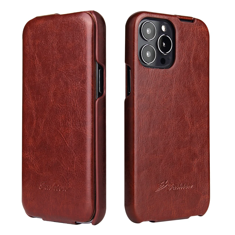 Luxury Retro Leather Flip Case For iPhone 14 15 12 13 11 Pro Max 7 8 X Xr XS Cover Vertical Coque