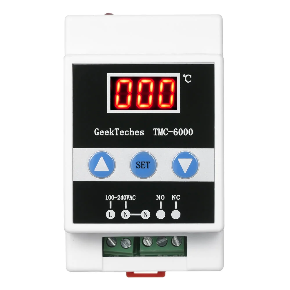 GeekTeches TMC-6000 110-240V Guide Rail Digital Temperature Controller Thermostat Refrigeration Heating Temperature Control 1 Re