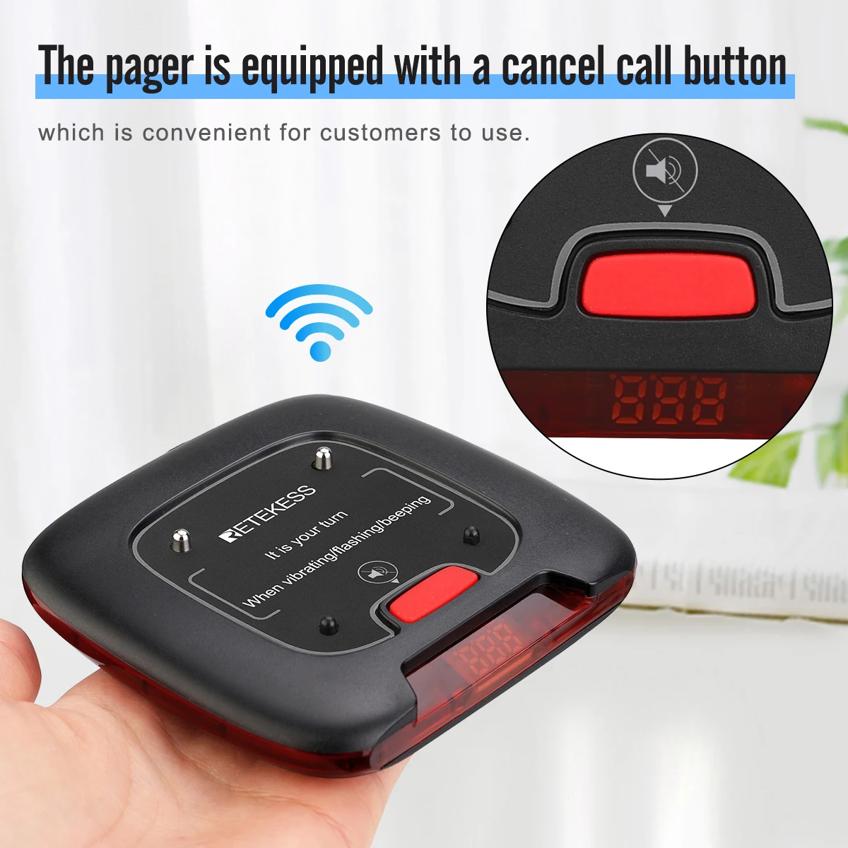 Retekess TD183 Pager For Restaurant Calling System 20 Vibrator Coaster Buzzer Beeper Guest Queuing For Cafe Bar Food Court Hotel