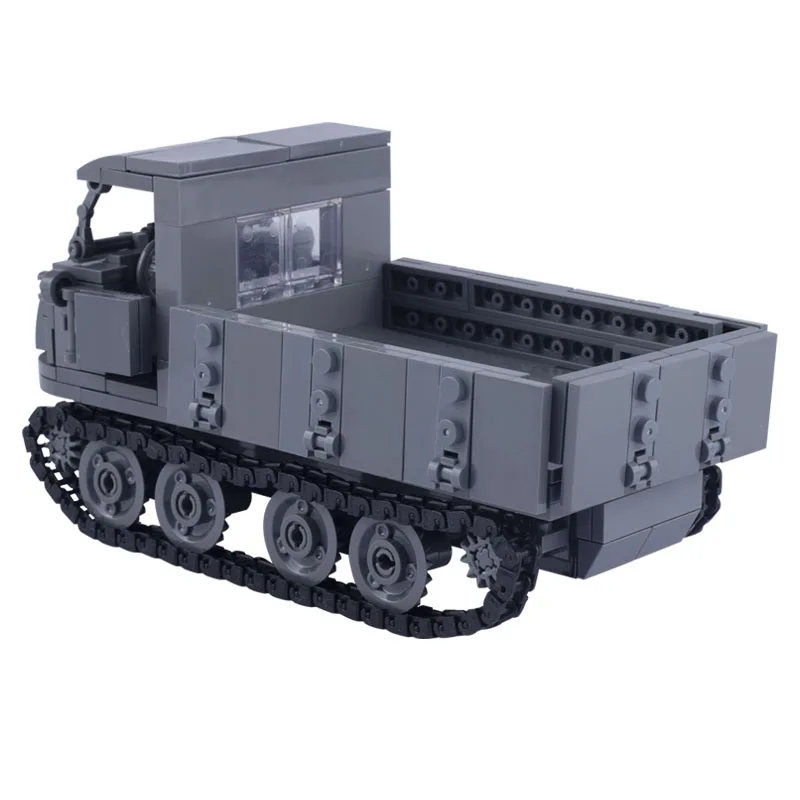 WWII German RSO Tracked Vehicle Building Block Tractor 20mm anti aircraft Model Toys Military Figure Weapon Gun Accessories W284