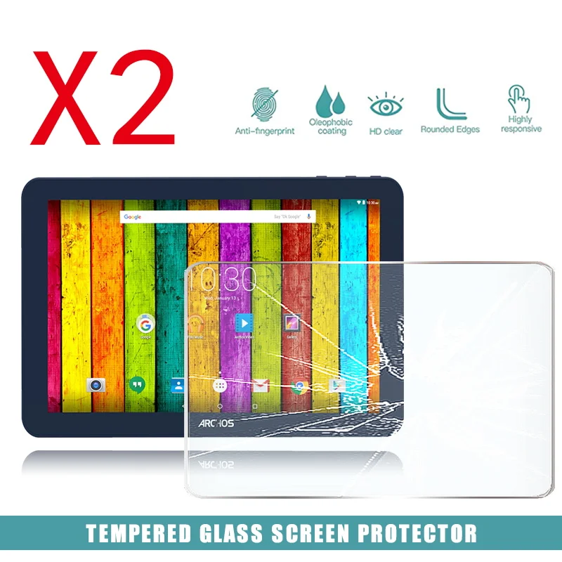 

2Pcs Tablet Tempered Glass Screen Protector Cover for Archos 101e Neon HD Tablet Explosion-Proof Tempered Film