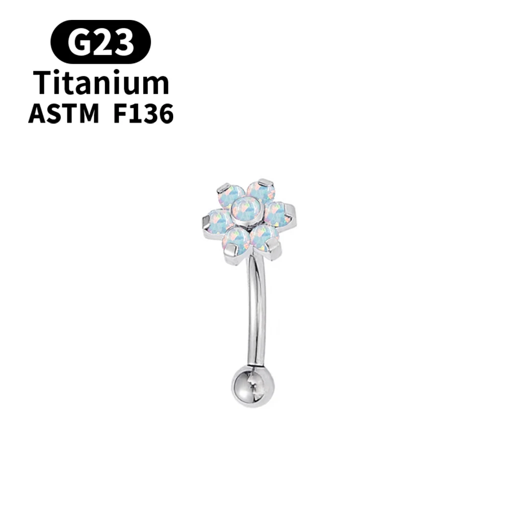 16G Romantic Belly Button Rings For Women ASTM F136 G23 Titanium Beautiful Flower Type Navel Piercing Rings Body Jewelry