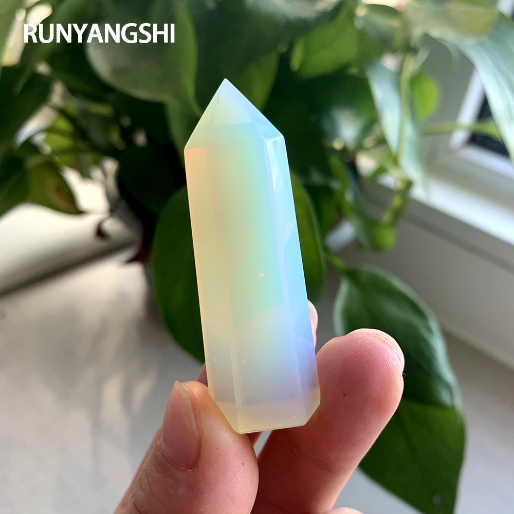 1PC 5-6cm Crystal Point Opal Hexagonal Column Repair Crystal Healing Magic Wand Stone Home Furnishing Room Decoration