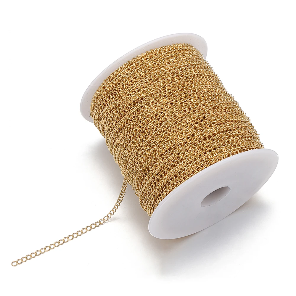 2 Meter Edelstahl-Verlängerungskette 2/3/4mm Gold Halsketten für Armbänder DIY Kettenzubehör Schmuckherstellung Handwerk – Detail 12