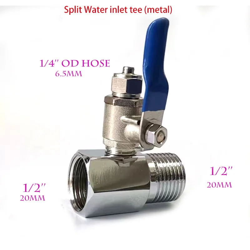 1/4\'\' 1/2\'\' Male 1/4 3/8 Tube Water Adapter RO Feed Ball Valve Faucet Water Filter Reverse Osmosis System for Water Purifier Tap