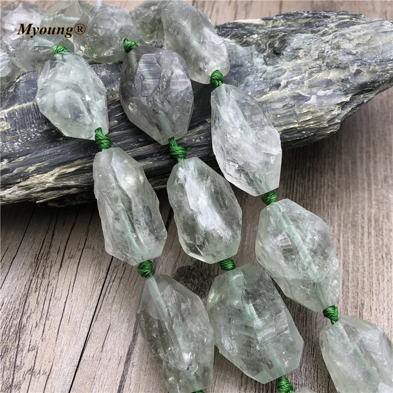 

Large Raw Fluorite Nugget Pendant Necklace Beads,Green Crystal Quartz Healing Charm Beads For DIY Jewelry Making MY210465