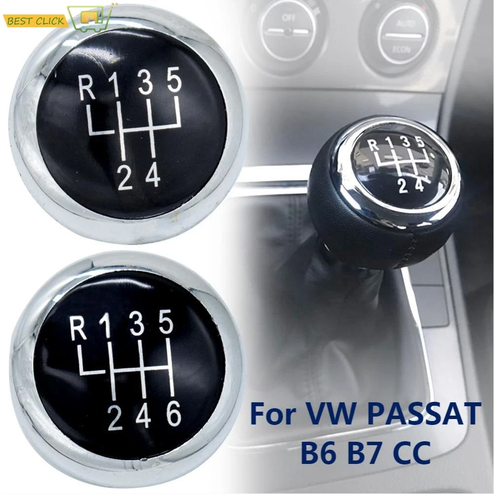 Chrome 5/6 Speed Car Gear Knob Cap Cover For VW Passat B6 2005-2011 B7 2010-2014 CC 2009-2012 Shift Lever Head Cover