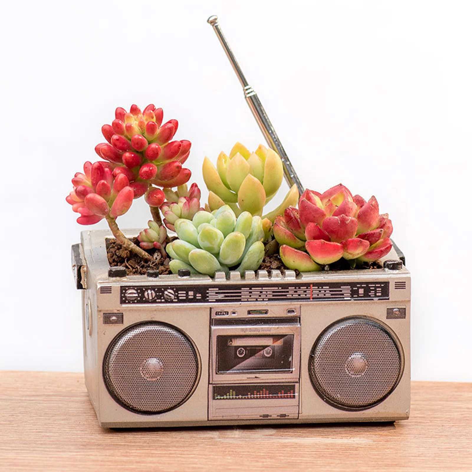 Innovative Flower Pot Retro Radio-Shaped Multi-functional Planter Home Decoration Garden Desktop Classic Ornament for Succulent