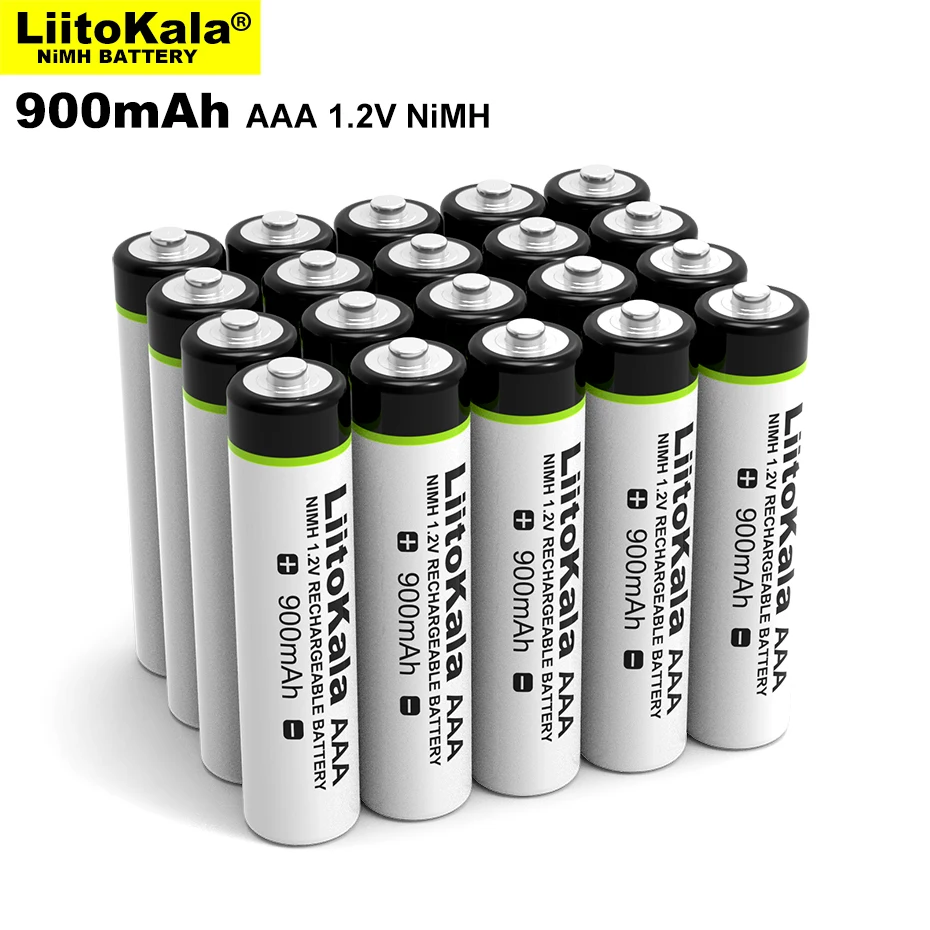 4 قطعة الأصلي LiitoKala 1.2V AAA 900mAh نيمه قابلة للشحن بطارية لمصباح يدوي ، لعب ، التحكم عن بعد