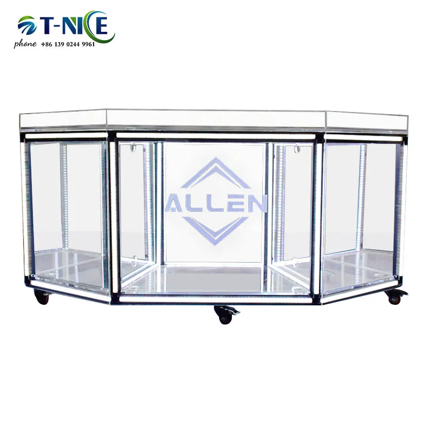 Disc Table Hot Sales DJ Stand Acrylic Bar Dj Mixer Table Modern Bar Booth Dj Equipment Club Mixer Dj Table With Colorful Lights