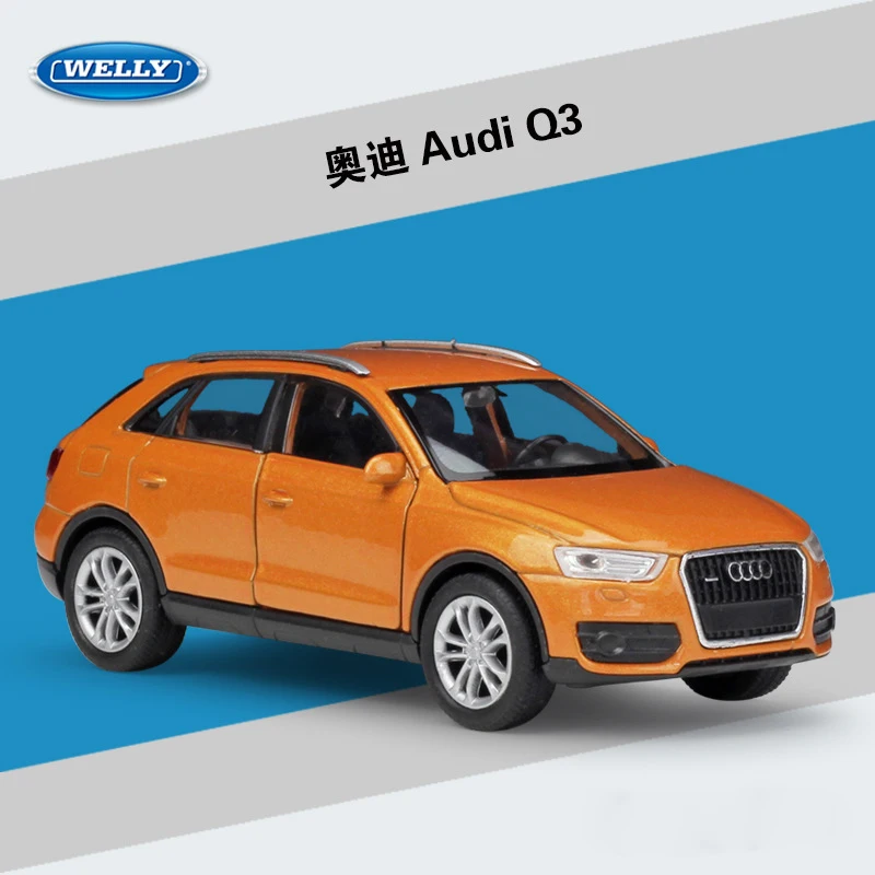 WELLY Diecast Car 1:36 Scale Simulation Audi Q3/Audi Q7 SUV Pull Back Model Car Metal Alloy Toy Car For Kids Gift Collection