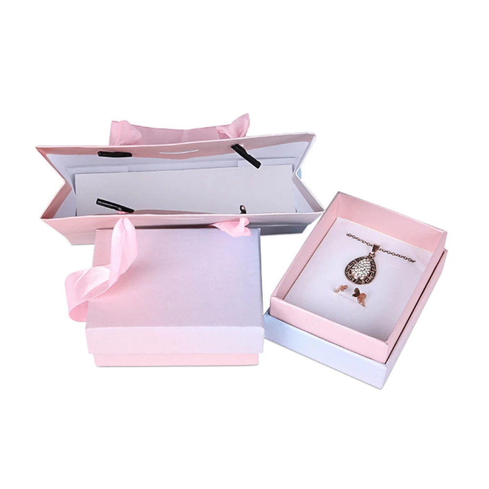 Jewelry Box Handmde Paper Kraft Cardboard Case Cookies Cake Soap Packaging Wedding Ring Earring Gift Christmas New Year Present