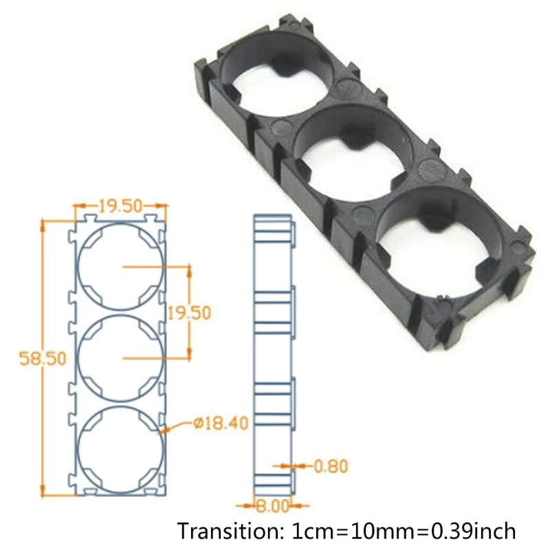 20PCS Safety 1x3 Battery Holder Bracket Anti Vibration Plastic Cell Stand Brackets for 21700 Batteries Pack