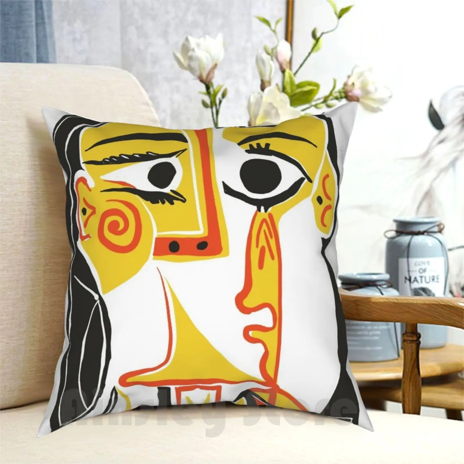 Picasso-Woman'S Head #2 Pillow Case Printed Home Soft Throw Pillow Digital Modern Art Abstract Art Minimal Art