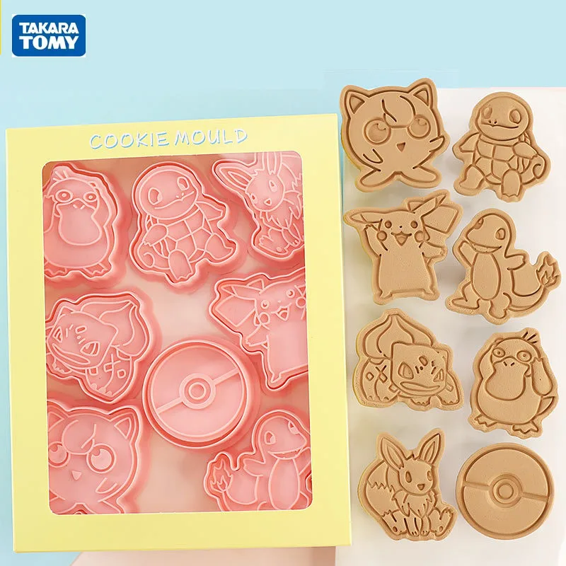 6pcs/Set Pokemon Figures Cookie Cutters Cartoon DIY Bakery Mold Biscuit Press Stamp Embosser Sugar Party Cake Mould Anime Toys