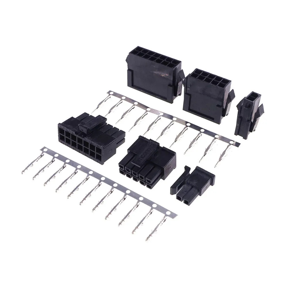 Micro-Fit 3.0 MM Receptacle Housing + Plug Shell Panel Mount Ear + Male Female Crimp Terminal Dual Row Circuits