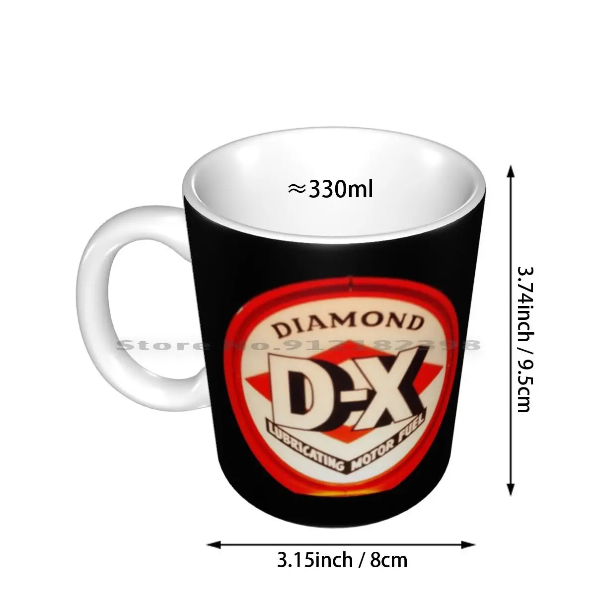 Diamond X Ceramic Mugs Coffee Cups Milk Tea Mug Gas Station Diamond D X Gas Pump Gas Globe Nostalgia Auto Car Gear Head