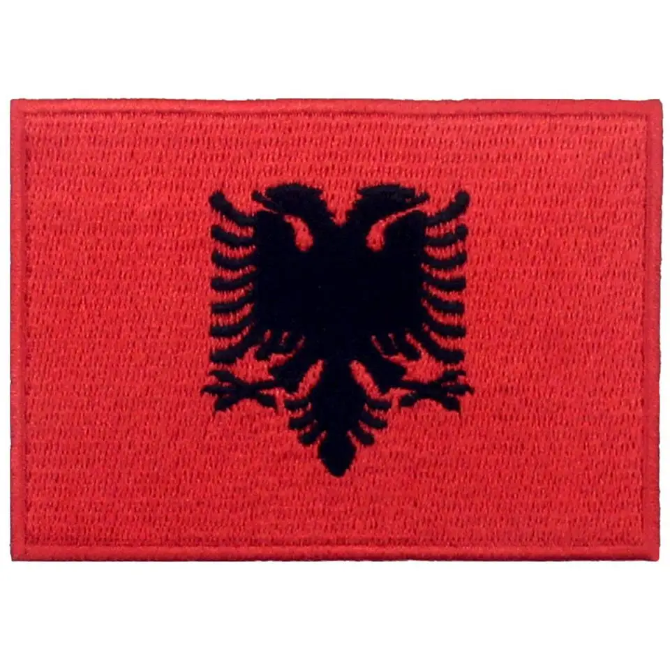 Embird Embroidered Patches Package Flag of Albania Ceo-Friendly 3D Iron On Badge for Jeans