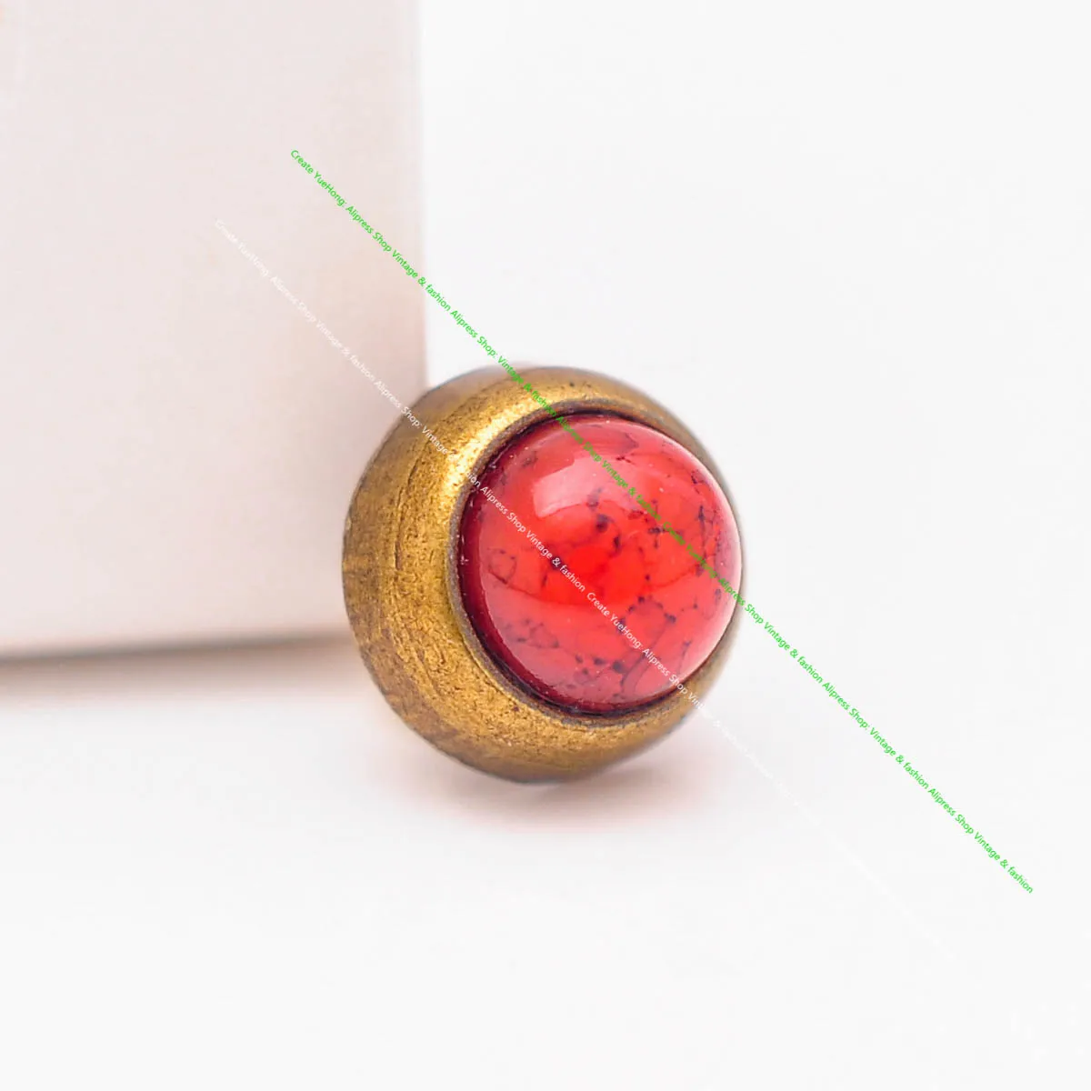 30Pcs 10mm Brass Plated Red Turquoise Rivet Stud Spot Leathercraft Belt Accessories Handbag Wallet Shoes Concho Screwback