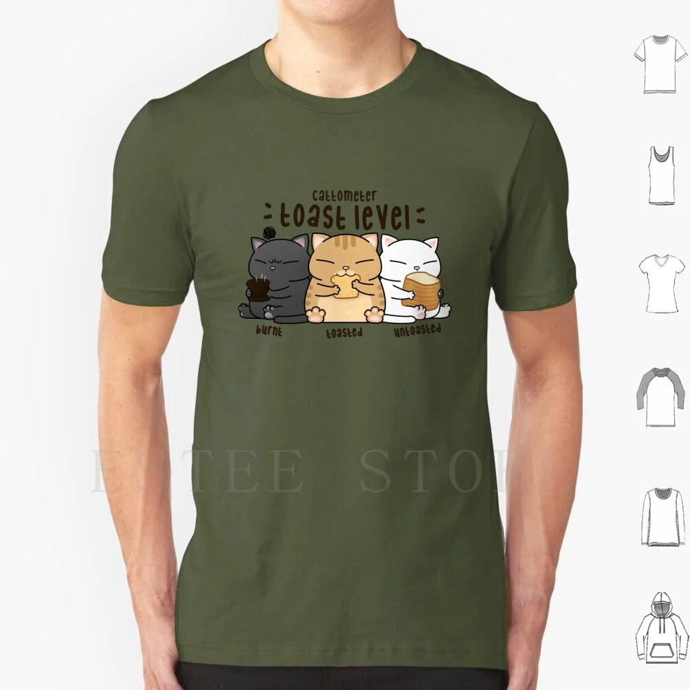 Chubby Cat Toast Level T Shirt DIY Big Size 100% Cotton Cat Chubby Cat Chubby Cute Neko Meow Fat Cat Kitten Adorable Cute Cat