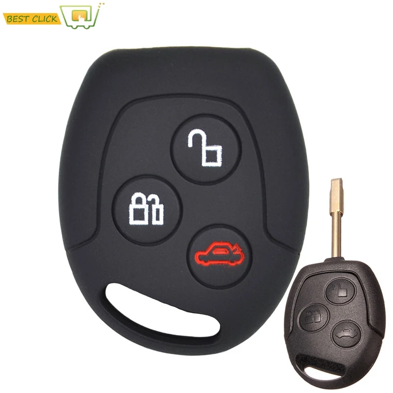 Funda de silicona para llave de coche, carcasa Fob sin llave para Ford Focus KA Galaxy Mondeo Transit Connect Cougar Puma Fushion