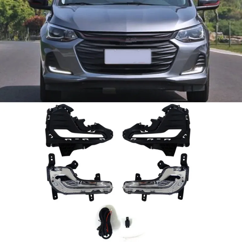 2PCS LED DRL For Chevrolet Cavalier 2020 Daytime Running Lights Turn Signal Fog Lamp Cover