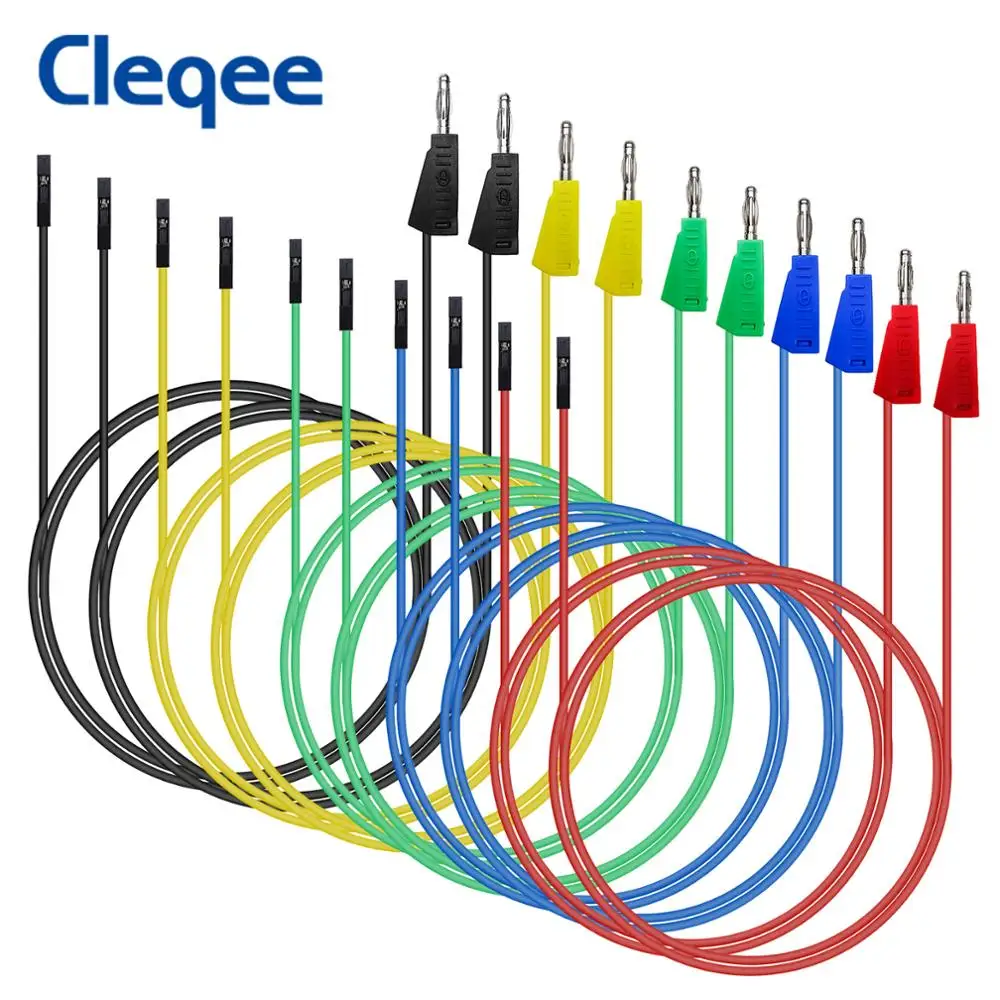 تكويم الموز التوصيل إلى الذكور/الإناث البلوز 26 AWG اختبار الرصاص ملزمة آخر إلى لحام اللوح لينة سيليكون مرنة الرصاص