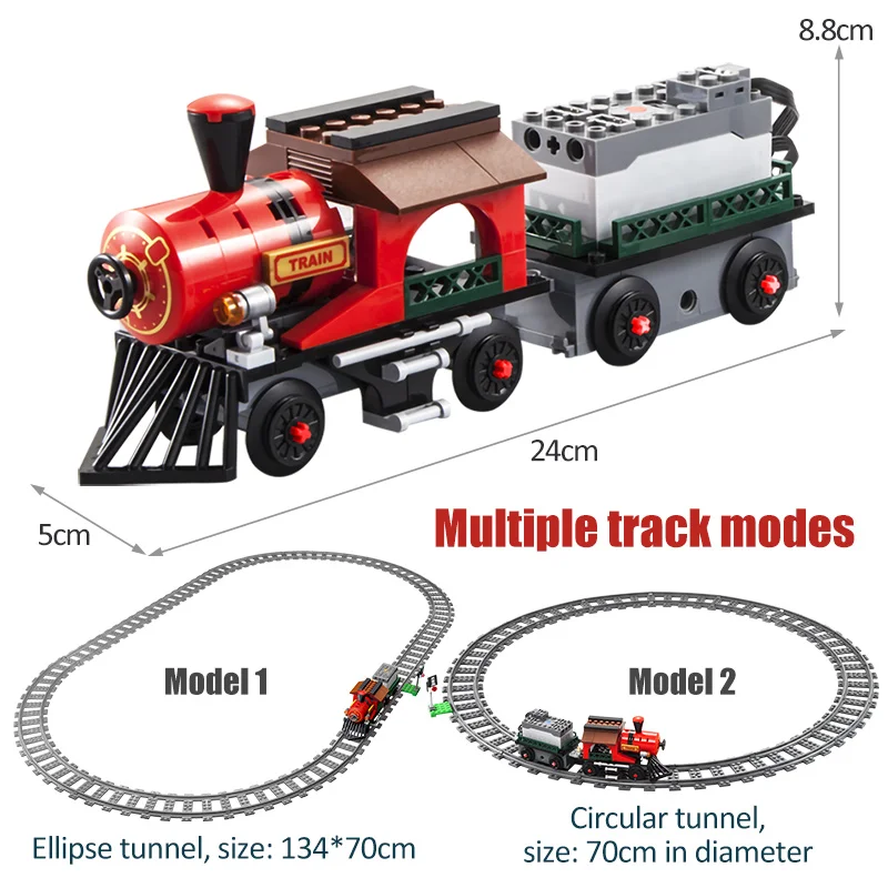 KAIYU City treno elettrico telecomando Building Block RC track veicolo ferroviario mattoni regali giocattoli per bambini