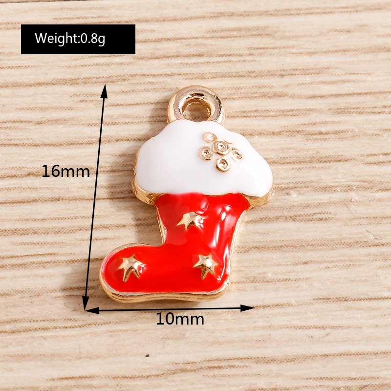 10 Stück niedliche Emaille-Weihnachtsanhänger mit Weihnachtsmann, Baum und Schneemann zum Basteln von Halsketten, Ohrringen, Armbändern, DIY-Bastelarbeiten und als Geschenk – Detail 23