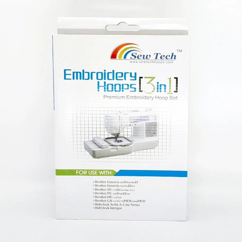 3pcs Sew Tech Embroidery Hoops Brother Embroidery Machine Frames Set Innov-is PE500 PE400D HE240 LB6700 955 950D 500D Babylock