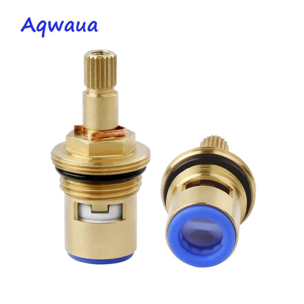 Aqwaua Ceramic Disc Faucet Cartridge Spout High Standard Brass Replacement Part for Water Mixer Tap Inner Valve Core Quarter