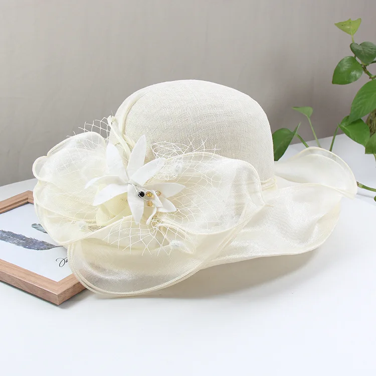 2021 Elegant Wedding Hats Spring Lady Luxury Fascinator Hat Women Cocktail Party Church Headpiece