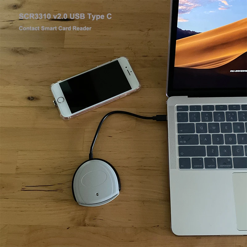 SCR3310 v2.0 Identiv USB type C SmartCard reader - ideal for online banking / secure access / ID card reader