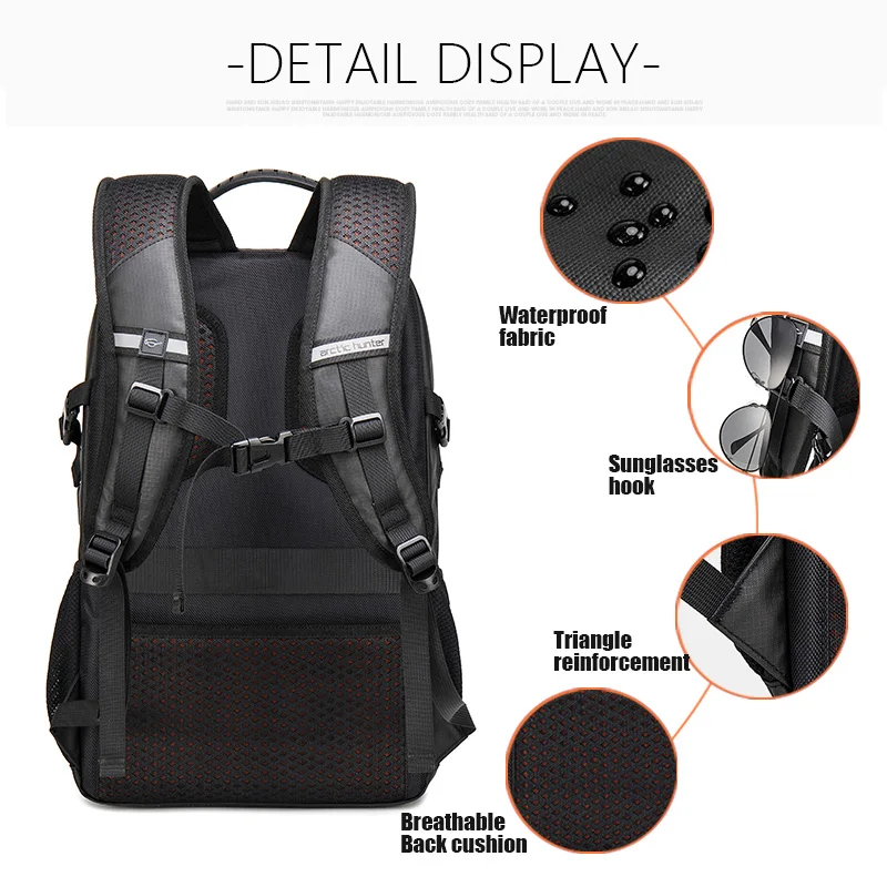 Imagem -04 - Mochila Masculina do Ártico Tico Tico Mochilas Escolares para Meninos 15.6 Polegadas com Carregamento Usb para Laptop