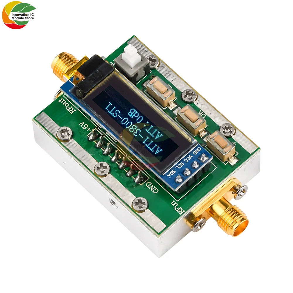 Mini RF Programmable Attenuator 0-31dB Adjustable 1dB Step/return 1-3800MHz CNC Shell PC Controllable Spectrum Analyzer USB 5V