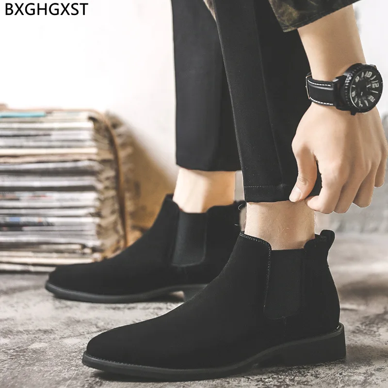 

Brown Ankle Boots for Men Male Black Chelsea Boots Men Fashion Men Casual Shoes Barefoot Shoes Man Leather Boots for Man 2024