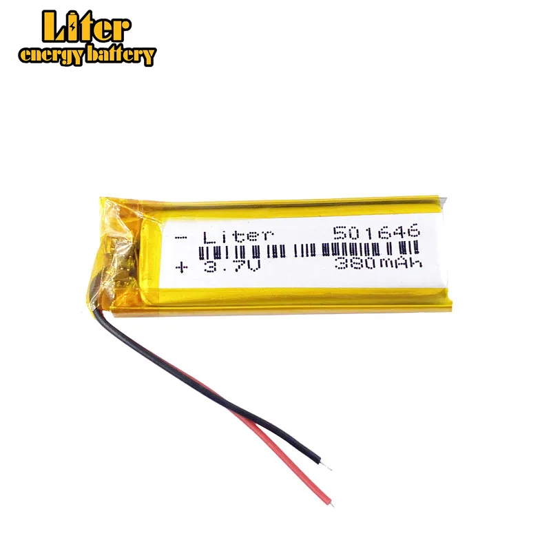 li-polymer battery 501646 3.7v 380mah battery cell for bluetooth headset device