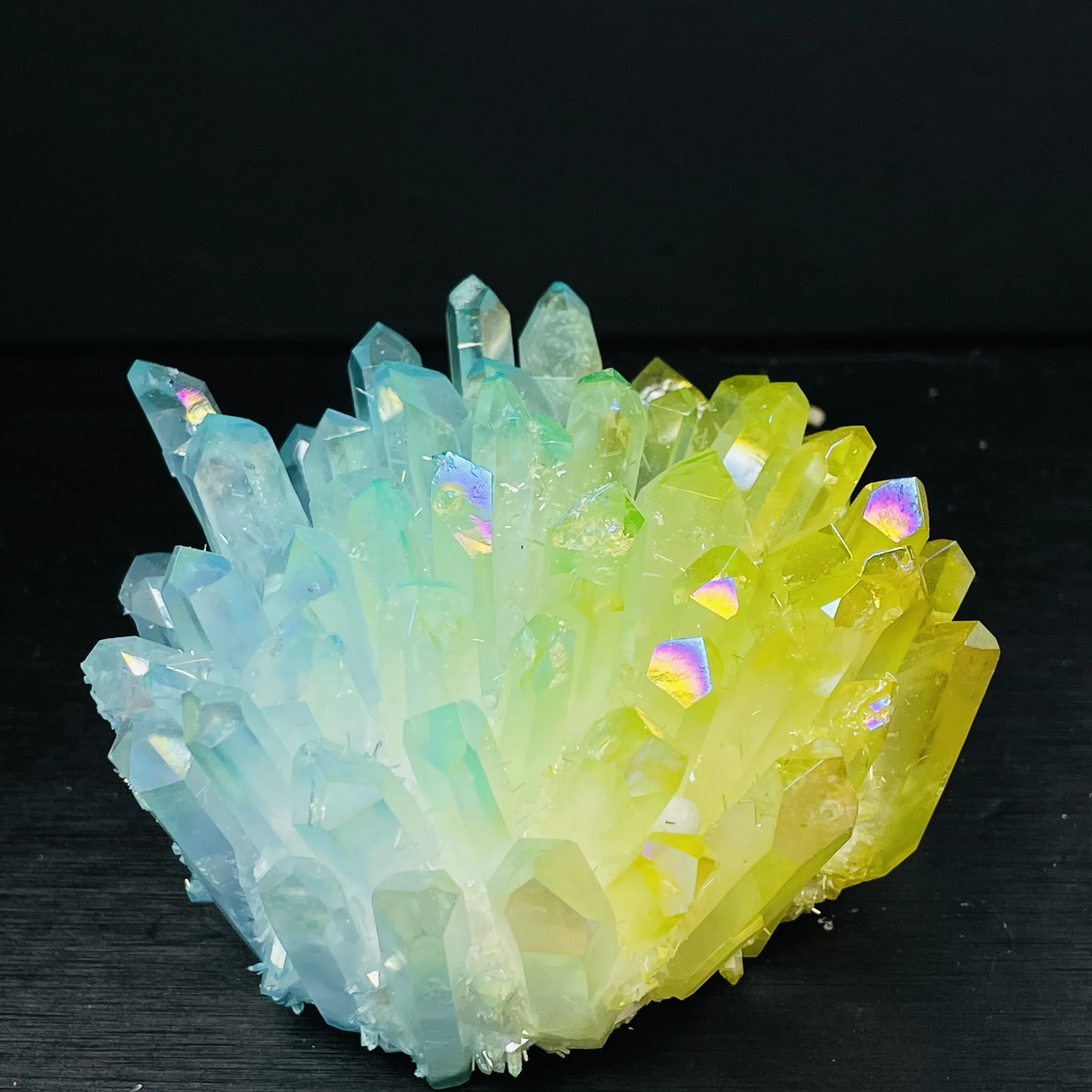 Natural Aura Quartz Crystal Cluster With Rainbow Light Natural Mineral For Home Decor As Gift