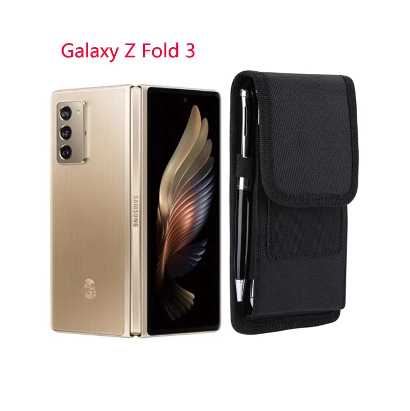 For Samsung Galaxy Z Fold 7 6 5 4 3 Oxford Cloth Flip Case Phone Pouch Galaxy Z Fold6 Belt Clip Waist Bag Shockproof Phone Cover