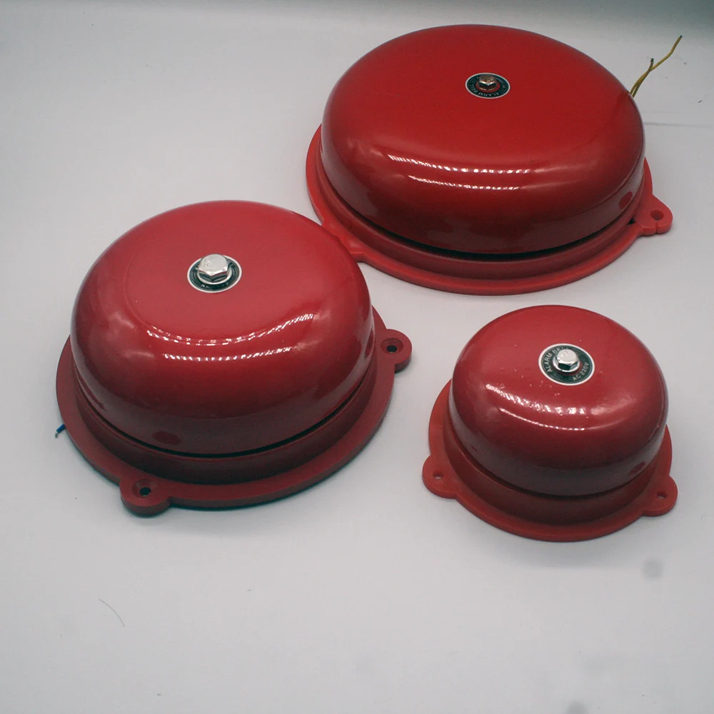 

RED fire control Tradition electric bell 4/6/8 inch AC 220V High DB Alarm Bell High Quality Door bell School Factory Bell