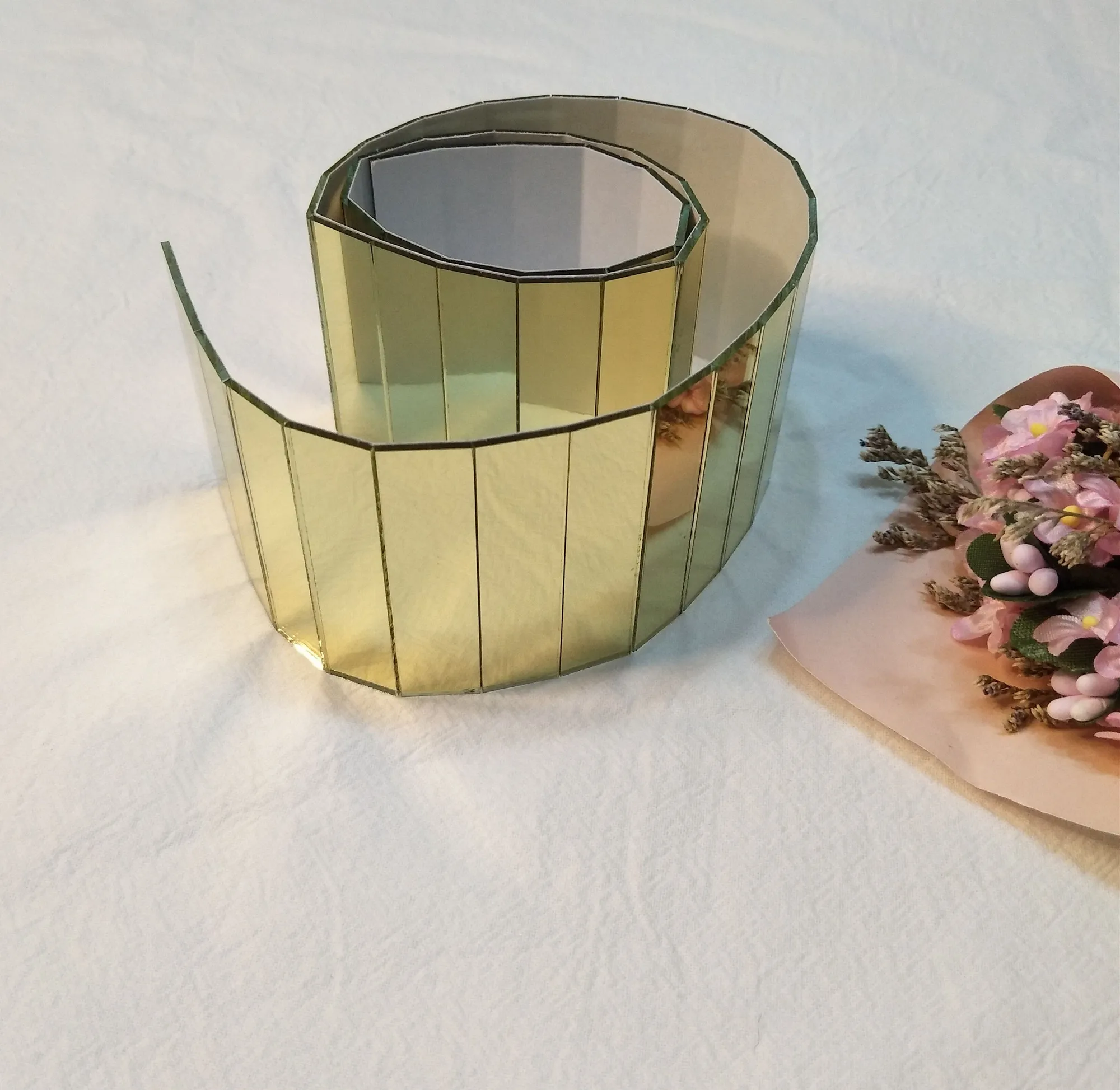 Glass Mirror Roll Mosaic ,Rectangular Mirror Mosaic,Yellow Gold Glass Mirror Title , Rose Gold Glass Mirror Title