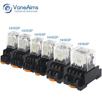 Relé MY4P HH54P MY4NJ Cívka Obecné DPDT Mikro Mini Elektromagnetické Relé Spínač s Objímkou LED AC 110V 220V DC 12V 24V 10 nejlepší prodej Reléový spínač 220V - №10