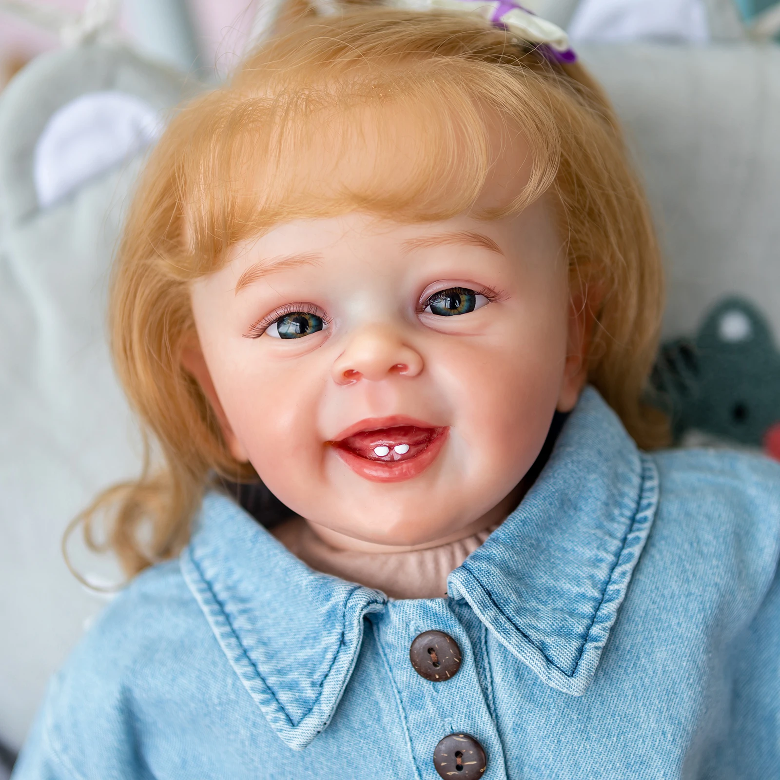 

60CM Soft Body silicone reborn Baby Yannik Girl Flexible Handrooted Hair with Bottle and Pacifier toys for children gift
