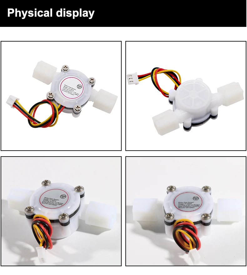 1/4" Wasserspender Wasserdurchflusssensor 1,75 MPa Hall-Sensor Intelligente Toilette PE-Rohr Turbinen-Durchflussmesser DC5~18V – Detail 7