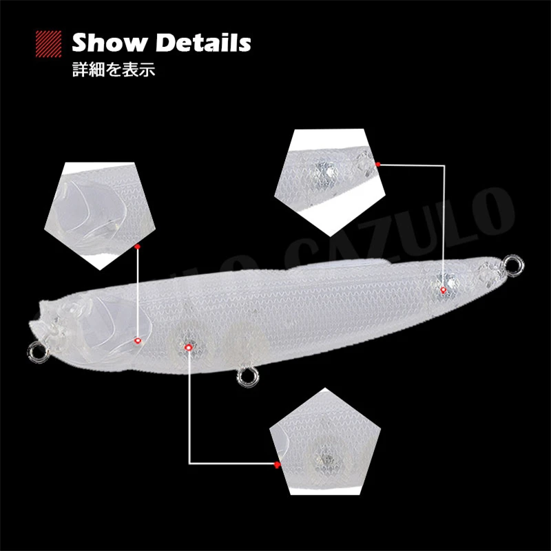 Fishing Accessories Blank Unpainted Lure Floating Pencil Isca Artificial ABS Diy 6.9g/85mm Pesca Wobblers Winter Seabass Leurre