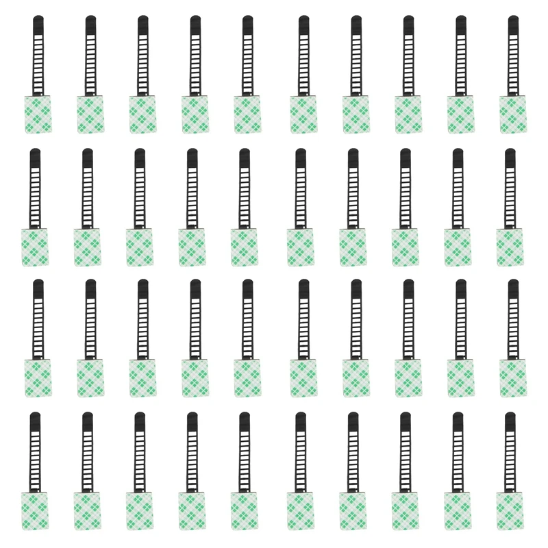 

40Pcs Black Sticky Adjustable Wire Ties Cable Clips Clamp Plastic Self Adhesive Cable Ties Fix Holder Clips