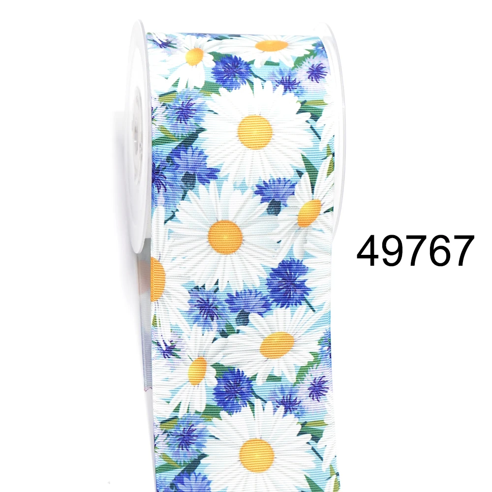 DIY Cartoon Flower Printed Grosgrain Ribbon For Craft Supplies Sewing Accessories 5 Yards. 23548