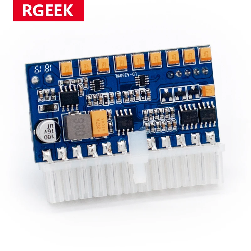 RGEEK DC 12V 250W Connect with 24Pin Motherboard  Pico ATX Switch Pcio PSU Auto Mini ITX High Power Supply Module with 8pin CPU